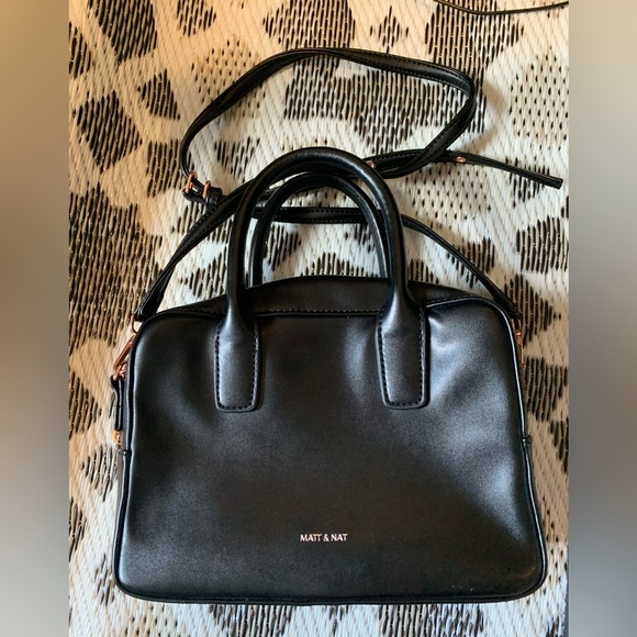 Matt & Nat Black Satchel with Structured Design and Top Handle - Picture 1 of 13